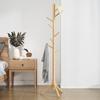 Perchero de Madera Maciza de Pie para Dormitorio, Perchero para Ropa, Almacenamiento para Habitación, Perchero Simple Vertical para Hogar, Barra