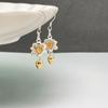 Plata S925 Ping An Campana Capullo de Flor Feliz Loto Contraste de Color Oro y Plata Colgante DIY Cuentas Colgante Collar Accesorios Viento