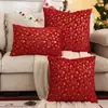 Funda de almohada navideña transfronteriza de comercio exterior, felpa de otoño e invierno, copo de nieve estampado en oro, reno, árbol de Navidad, decoración invernal europea y americana