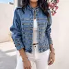 Ropa de mujer transfronteriza, chaqueta vaquera de estilo europeo y americano, nuevo modelo 2026, cuello alto, decoración de múltiples botones, chaqueta corta, estilo europeo y americano