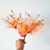 Girasol Crisantemo Eucalipto Ramo Ramo para Dama de Honor de Boda Ramo Recuerdo Accesorios para Fotografía