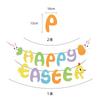 Banner Temático de Pascua Banner de Conejo y Huevo Guirnalda Happyeaster Suministros para Decoración de Fiesta Dibujos Animados