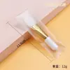 Brocha de maquillaje multifuncional de pelo suave, ultrafina, de cabeza plana, para base de maquillaje, de arcilla, de silicona, con cabezal suave