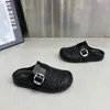 Medias Pantuflas Cerradas Tejidas Estilo Vacaciones para Mujer, Nuevo Modelo Verano 2026 con Hebilla de Cinturón, Pantuflas de Exterior para Playa Transpirables Estilo Birkenstock