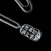 Corrente de Buda Pingente Buda Amitabha Nanwu Pingente Flor de Lótus de Seis Palavras Colar Masculino de Aço Titânio Etiqueta Venda por Atacado