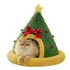 Meia de Natal Cama Gato Cama Pet Semicerrada Sensação de Segurança Inverno Espessado Cama Gato Proteção Quente para o Pescoço Tenda Gato