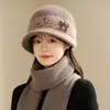 Chapéu de inverno para mulheres, mães e avós, chapéu de lã tricotado com forro de fleece, chapéu de aba larga para mulheres de meia-idade e idosas, projetado para aquecimento e proteção contra o frio