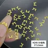 H245 Decoração de Unha Usável de Liga de Borboleta Mini Rebites Metálicos Fitas Douradas e Prateadas Acessórios para Nail Art Atacado