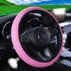 Malla de masaje tridimensional de seda de hielo transpirable para coche sin anillo interior cubierta de volante de joyería adecuada para mujeres de 14.5-15 pulgadas
