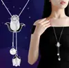 Corrente de suéter de moda estilo coreano de alta qualidade para mulheres, colar longo de luxo leve, simples, versátil, para outono e inverno, pingente de roupa