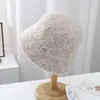 Chapéu de pescador de lã simples e moderno feminino outono e inverno chapéu de pescador coreano chapéu de balde retro de lã de cordeiro chapéu pequeno que afina o rosto moda