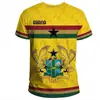Camiseta 2026 África Ghana Moda Impresión 3D Camiseta Casual de Cuello Redondo para Hombre Camiseta Deportiva de Verano de Manga Corta con Cuello Redondo