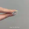 Nuevo Brazalete Abierto de Flor Ruyi de Esmalte de Color Chino Moda Retro Estilo de Corte Alto Todo-partido Brazalete para Mujer