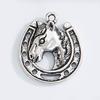 Accesorios de joyería hechos a mano para bricolaje, venta al por mayor, accesorios de aleación, lindo animal, caballo de plata antiguo, accesorios, pulsera, collar, colgante