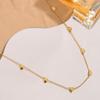 Collar de corazón de durazno estilo dulce coreano personalizado para combinar con todo para mujer diseño nicho Pulsera de amor acero titanio chapado en oro juego de joyería