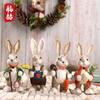 Figura de Animal Conejo de Paja Grande Hecha a Mano para Exportación, Regalo de Jardín de Infancia Estilo Bosque, Decoración del Hogar, Arreglo Pastoral