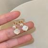 Pendientes de perlas naturales de agua dulce de alta calidad envueltos en oro de 14 quilates, sin orejas, simples, ligeros, de lujo, con espiral antimosquitos de fritilaria, clip para las orejas para mujer