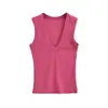 Top deportivo sin mangas de cuello en U profundo, puramente deseable para mujer, nuevo estilo verano 2026, adelgazante, exterior único y hermoso