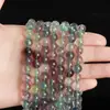 Jingde Jewelry 5A Fluorita de Color Natural Cuentas Cristal de Hielo Arcoíris Pulsera DIY Accesorios de Joyería Cuentas Redondas Venta al por Mayor