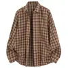 Comercio Exterior Aliexpress 2026 Primavera Nueva Camisa a Cuadros de Manga Larga de Moda para Hombres Jóvenes Camisa a Cuadros Suelta Casual