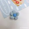 Tecido Xadrez Fresco em Cores de Primavera Acessórios de Flor de Cinco Pétalas Laço Pequeno DIY Grampo de Cabelo Broche Feito à Mão