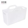 HIMARAYA Japón importado cesta de almacenamiento portátil de plástico grande cocina baño con asa cesta de almacenamiento