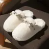 2026 Pantufas Fofas de Inverno para Casa Pantufas de Algodão Quentes Pantufas para Uso Externo Meia Pantufa de Casa Pantufas Leves com Laço