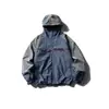 Chaqueta con Capucha Reflectante de Secado Rápido para Hombre Otoño Deportes de Montaña Ocio al Aire Libre Combinación de Colores Chaqueta Cortavientos