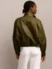 Jaqueta Bombeiro Casual Estilo Americano Primavera e Outono Transfronteiriça Jaqueta de Motociclista de Couro PU Solta Retrô Roupas Femininas de Comércio Exterior