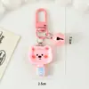 Llavero de animal de dibujos animados en sartén, lindo y suave, accesorio de llave con encanto femenino, colgante de campana anti-pérdida, venta al por mayor