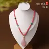 Corrente de Amuleto Budista Tailandês Taiga Colar Sutra da Borboleta Novo Estilo Chinês Thangka Pingente de Cristal com Corrente para Mulheres