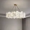 Sala de Estar Cobre Puro Natural Mármore Lustre Pós-Moderno Simples Quarto Sala de Jantar Modelo de Sala Designer Iluminação de Luxo Leve Luminárias