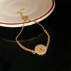 Pulsera Ajustable de Diamante Ovalado de Zirconia Chapada en Oro Real de Lujo Ligero Pulsera de Moda de Alto Sentido Pulsera Comodín para el Día a Día