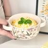 Tigela de Ovos Cozidos com Duas Orelhas Doméstica Estilo Japonês Fofa de Cerâmica Tigela de Arroz Infantil Tigela Especial para Comida de Bebê Tigela de Sopa Tigela de Salada