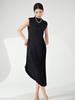 Vestido de Alta Gama, Ropa de Verano para Mujer, Nuevo Vestido Elegante de Alta Gama Más Vendido con Empalme Irregular Negro