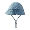 Gorro de Bebé Primavera y Otoño Delgado para Bebé Niña Recién Nacida Sombrero de Pescador Lindo de Princesa Sombrero de Cubeta Ajustable
