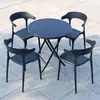 Juego de Plástico para Reuniones de Ocio al Aire Libre con Mesa Redonda Pequeña y Sillas para Balcón, Popular en Cafeterías de Té de Leche de Moda, Mesa de Comedor Simple para Uso al Aire Libre