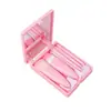 Conjunto de 5 pincéis de maquiagem tamanho viagem, mini pincéis de maquiagem, kit de pincéis cosméticos com função completa e estojo e espelho perfeito