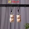 Ciprés Rojo Madera de Haya Talla Gatito Juguetón Colgante de Llave Mochila de Pareja Yiming Xianyuan Colgante Decorativo