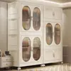 Armario Plegable para el Hogar de Doble Puerta, Gabinete de Almacenamiento Multifuncional, Organizador de Ropa de Bebé para Dormitorio, Pequeño Armario de Almacenamiento