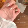Collar de Zirconia con Forma de Gota de Agua de Alto Grado Estilo Coreano Temperamento Suave Minimalista Fresco Hada Cadena Versátil para Clavícula para Mujeres