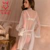 Roupa íntima sexy, pijama de alta qualidade, sexy, peito pequeno, grande, pelúcia, roupão de banho com perspectiva de três pontos, camisola 2114