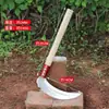 Foice de Aço Manganês, Faca para Cortar Grama ao Ar Livre, Faca Curva de Aço Integral com Cabo Longo Agrícola, Foice Pequena para Pesca e Capina Doméstica, Venda Direta da Fábrica