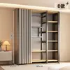 Arara de Roupas, Arara de Chão para Quarto, Arara Integrada para Closet Aberto, Unidade de Prateleira de Metal, Pode Ser Combinada com um Guarda-Roupa