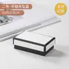 Caja de regalo de joyería de color contrastante blanco y negro, caja de regalo para anillo, pendiente y collar, personalizable con logo, viene con una bolsa de transporte, disponible para suministro a granel