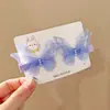 Pinza para el Cabello de Mariposa de Perlas de 6 cm Súper Hada de 4 Capas, Pinza Lateral para Flequillo Infantil Estilo Chino, Horquilla de Malla, Accesorio para el Cabello