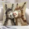 Funda de almohada para sofá transfronteriza, felpa corta agradable a la piel, funda de almohada de gato animal lindo, funda de cojín para sala de estar, no incluye relleno