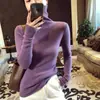 Suéter de Moda Otoño e Invierno 2025 con Cuello de Pelo para Mujer, Top Delgado de Moda con Cuello Alto, Camiseta Base, Suéter de Moda