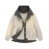 M-8XL2026 Nueva Chaqueta de Dos Piezas Falsas de Marca de Moda Estilo Americano para Hombre con Cuello de Camisa