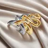 Anillo de Acero de Titanio Color Sin Desgaste Transfronterizo Moda Estilo Lujo Ligero Apertura Ajustable Diseño de Nicho Anillo Chapado en Oro para Mujeres